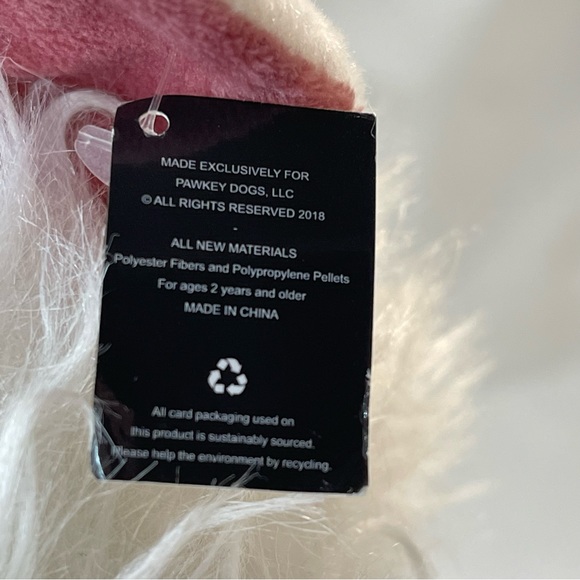 Pawkey Dogs Bark-Andre white plush dog - Picture 2 of 8